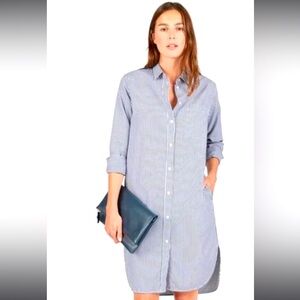 Everlane Button Up Shirt Dress
Women 0 Blue Striped.